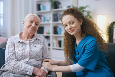 female caretaker and her patient